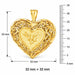 3D Filigree Heart Charm Pendant 14k Gold (9.5 Grams) Yellow Gold 14k