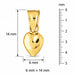 3D Heart Charm Pendant 14k Gold (1.2 Grams) Yellow Gold 14k