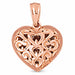 3D Heart Charm Pendant 14k Gold (1.4 Grams) Rose Gold 14k