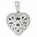 3D Heart Charm Pendant 14k Gold (1.4 Grams) White Gold 14k