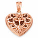 3D Heart Charm Pendant 14k Gold (1.6 Grams) Rose Gold 14k