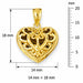 3D Heart Charm Pendant 14k Gold (1.6 Grams) Yellow Gold 14k