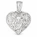 3D Heart Charm Pendant 14k Gold (2 Grams) White Gold 14k