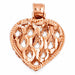 3D Heart Charm Pendant 14k Gold (3.3 Grams) Rose Gold 14k