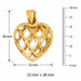 3D Heart Charm Pendant 14k Gold (5.6 Grams) Yellow Gold 14k