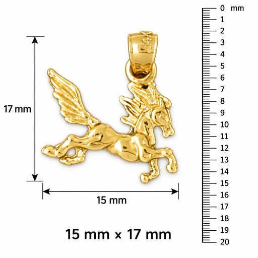 3D Horse Charm Pendant 14k Gold (1.7 Grams) Yellow Gold 14k