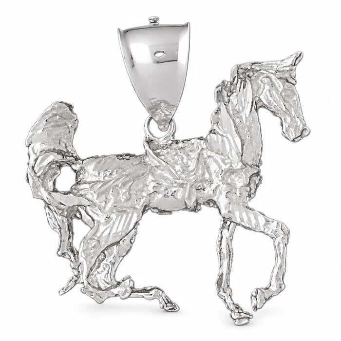 3D Horse Charm Pendant 14k Gold (17.5 Grams) White Gold 14k