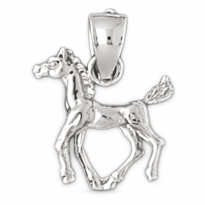 3D Horse Charm Pendant 14k Gold (1 Gram) White Gold 14k