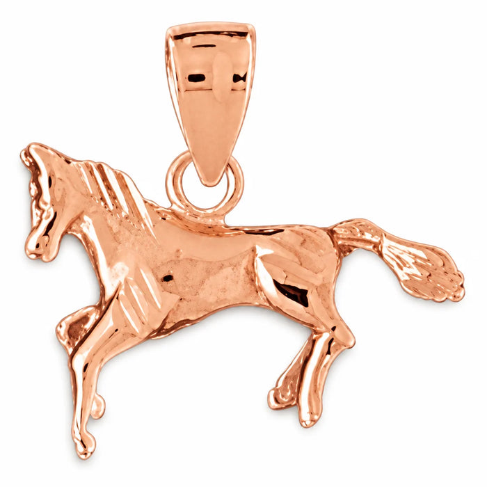 3D Horse Charm Pendant 14k Gold (2.3 Grams) Rose Gold 14k