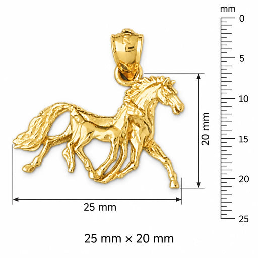 3D Horse Charm Pendant 14k Gold (4.2 Grams) Yellow Gold 14k
