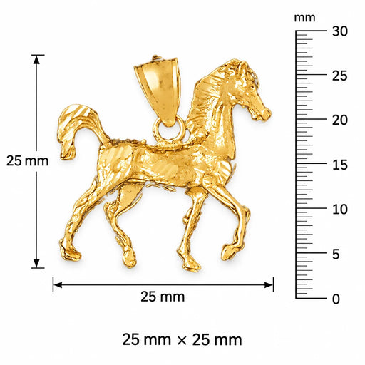 3D Horse Charm Pendant 14k Gold (7 Grams) Yellow Gold 14k