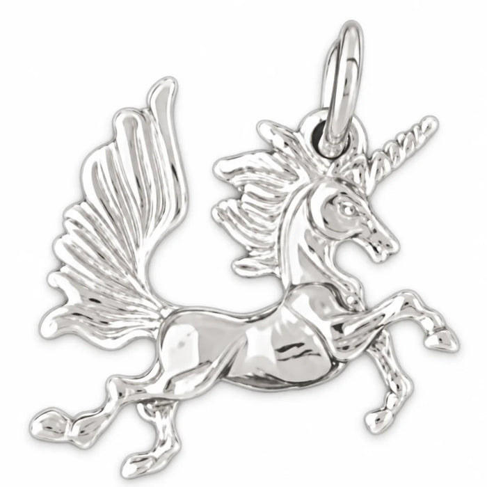 3D Horse Unicorn Charm Pendant 14k Gold White Gold 14k