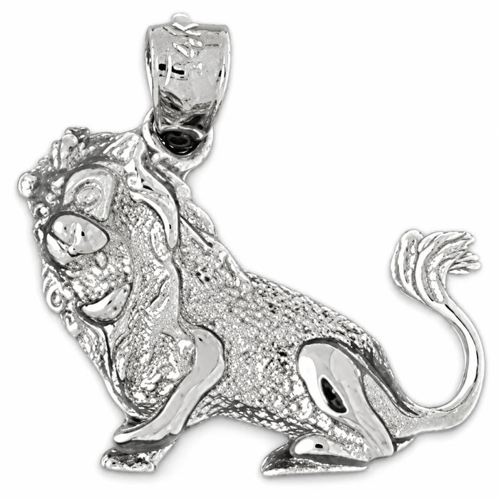 3D Lion Charm Pendant 14k Gold (5.5 Grams) White Gold 14k