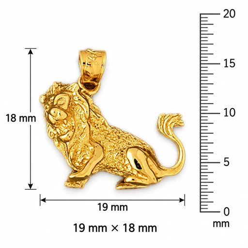 3D Lion Charm Pendant 14k Gold (5.5 Grams) Yellow Gold 14k