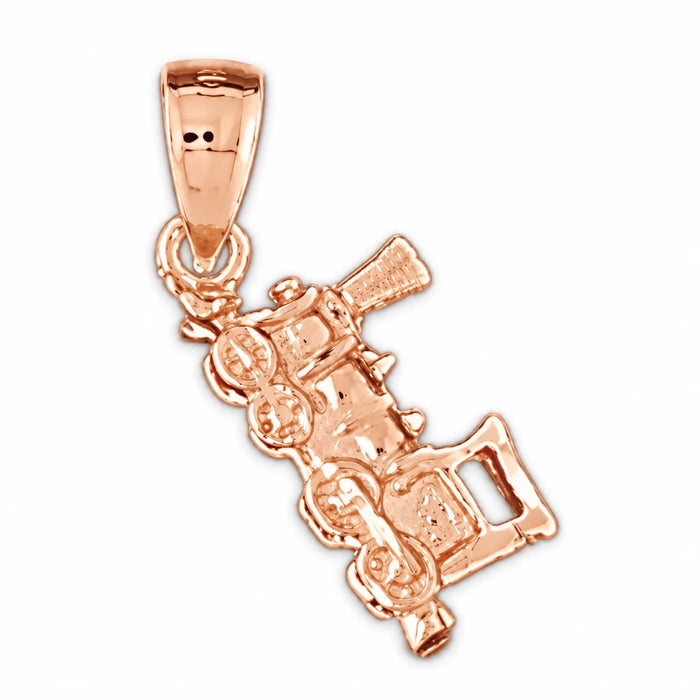 3D Locomotive Train Charm Pendant 14k Gold (2.3 Grams) Rose Gold 14k