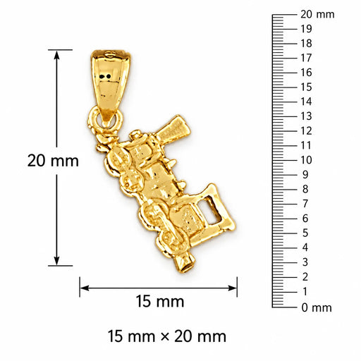 3D Locomotive Train Charm Pendant 14k Gold (2.3 Grams) Yellow Gold 14k