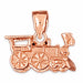 3D Locomotive Train Charm Pendant 14k Gold (2.6 Grams) Rose Gold 14k