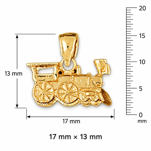 3D Locomotive Train Charm Pendant 14k Gold (2.6 Grams) Yellow Gold 14k