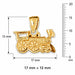 3D Locomotive Train Charm Pendant 14k Gold (2.6 Grams) Yellow Gold 14k