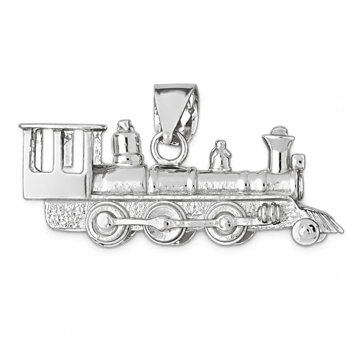 3D Locomotive Train Charm Pendant 14k Gold (9.9 Grams) White Gold 14k
