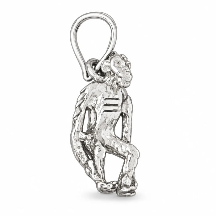 3D Monkey Charm Pendant 14k Gold White Gold 14k