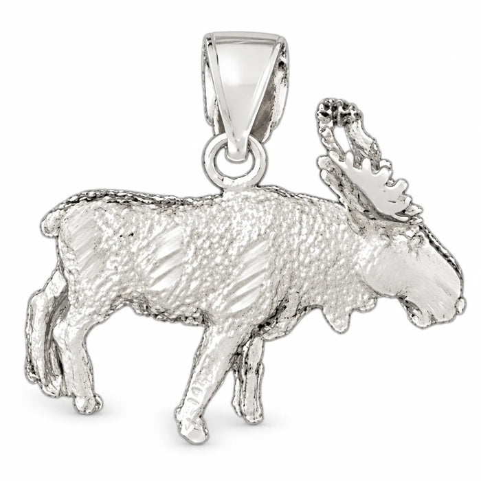 3D Moose Charm Pendant 14k Gold White Gold 14k