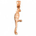 3D Parrot Charm Pendant 14k Gold (1.8 Grams) Rose Gold 14k