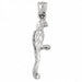 3D Parrot Charm Pendant 14k Gold (1.8 Grams) White Gold 14k