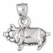 3D Pig Charm Pendant 14k Gold White Gold 14k