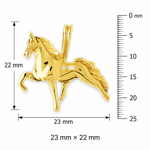 3D Racing Horse Charm Pendant 14k Gold (4.2 Grams) Yellow Gold 14k