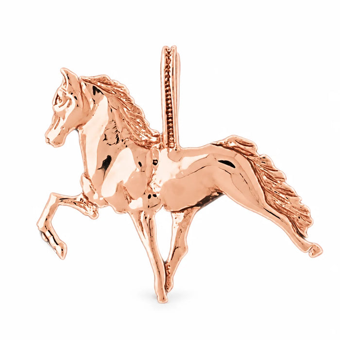 3D Racing Horse Charm Pendant 14k Gold (9 Grams) Rose Gold 14k