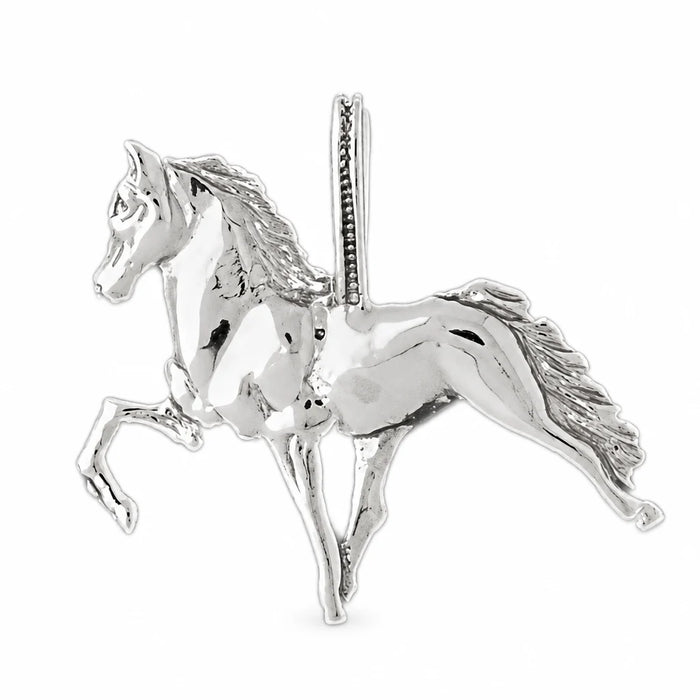 3D Racing Horse Charm Pendant 14k Gold (9 Grams) White Gold 14k