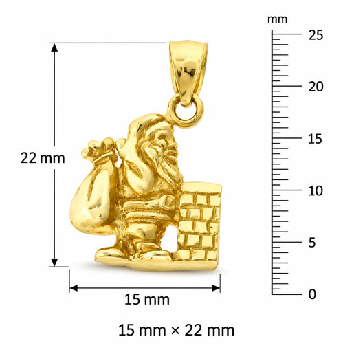 3D Santa Clause Charm Pendant 14k Gold (4.8 Grams) Yellow Gold 14k