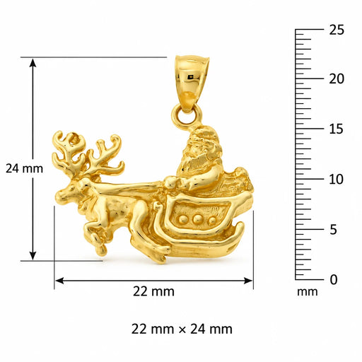 3D Santa Clause Charm Pendant 14k Gold (5.8 Grams) Yellow Gold 14k