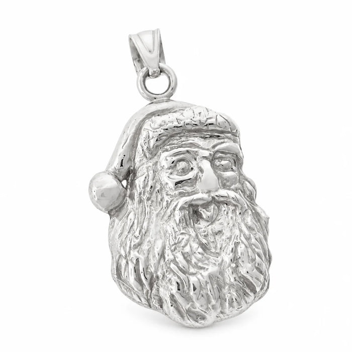3D Santa Clause Charm Pendant 14k Gold (6.8 Grams) White Gold 14k