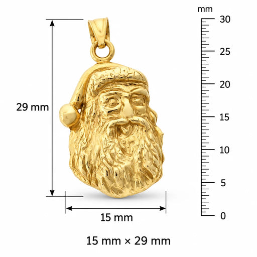 3D Santa Clause Charm Pendant 14k Gold (6.8 Grams) Yellow Gold 14k