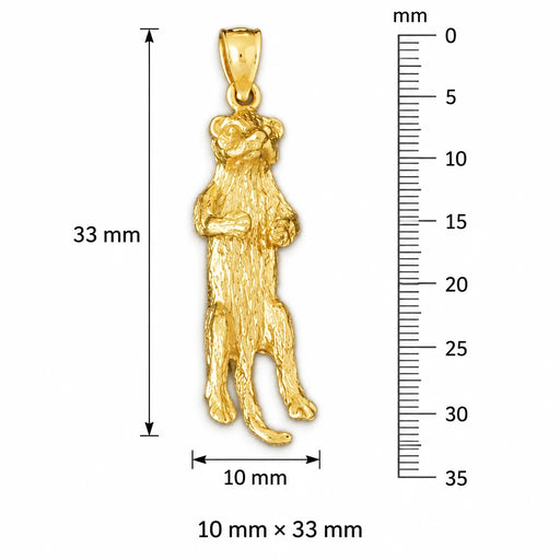 3D Squirrel Charm Pendant 14k Gold (5 Grams) Yellow Gold 14k