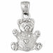 3D Teddy Bear Charm Pendant 14k Gold (3.5 Grams) White Gold 14k