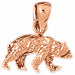 3D Wild Bear Charm Pendant 14k Gold (2.4 Grams) Rose Gold 14k