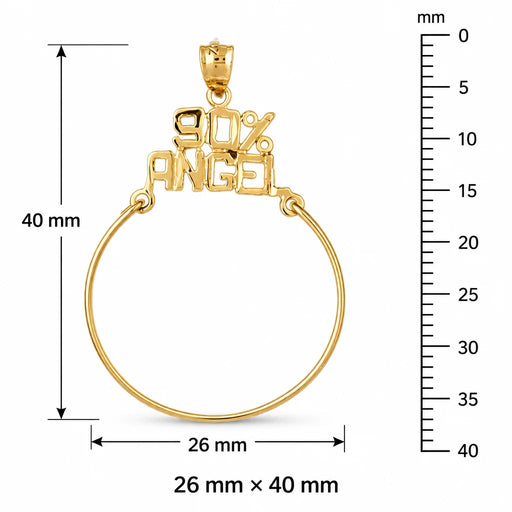 90% Angel Charm Holder Charm Pendant 14k Gold Yellow Gold 14k