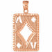 Ace Diamond Playing Card Charm Pendant 14k Gold Rose Gold 14k