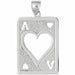 Ace Heart Playing Card Charm Pendant 14k Gold (5 Grams) White Gold 14k