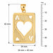 Ace Heart Playing Card Charm Pendant 14k Gold (5 Grams) Yellow Gold 14k