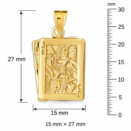 Ace Jack Diamond Charm Pendant 14k Gold Yellow Gold 14k