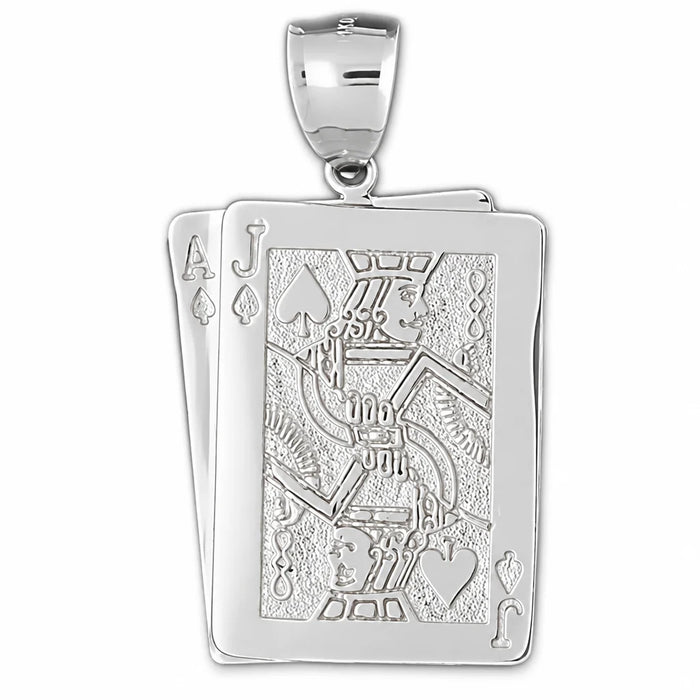 Ace Jack Playing Cards Charm Pendant 14k Gold White Gold 14k