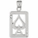 Ace Spade Charm Pendant 14k Gold (1.2 Grams) White Gold 14k