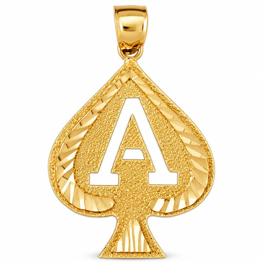 Ace Spade Charm Pendant 14k Gold (6.2 Grams) Yellow Gold 14k