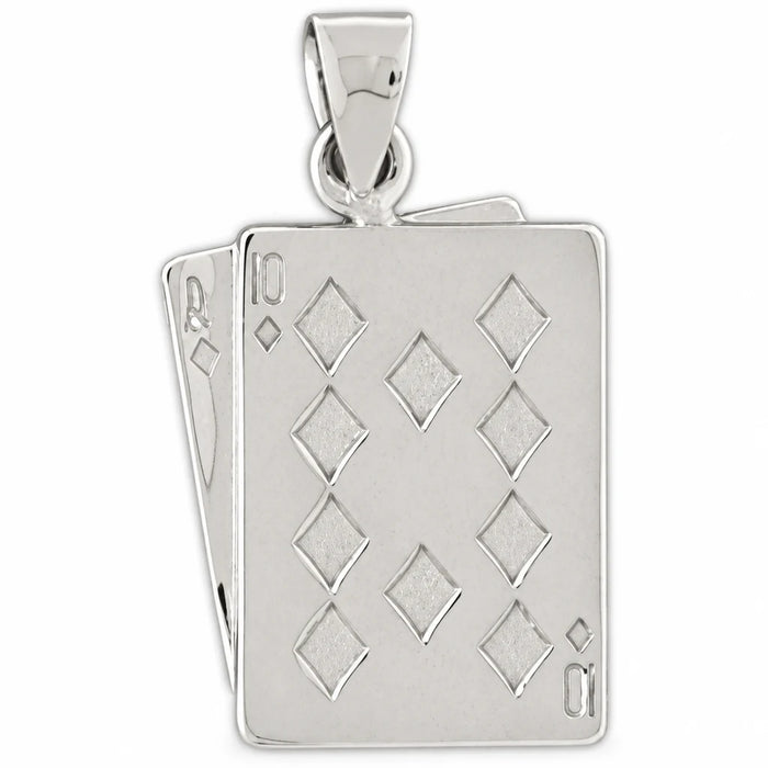 Ace Ten Diamond Charm Pendant 14k Gold White Gold 14k