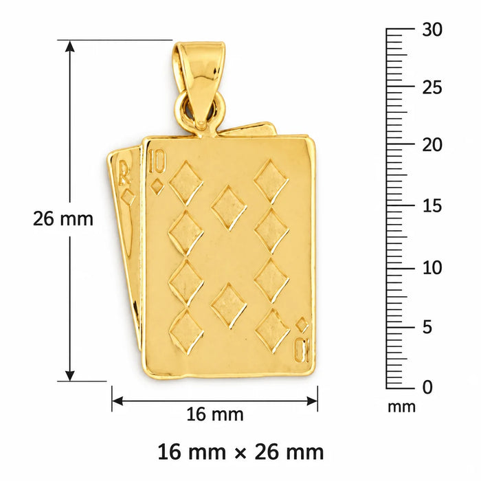 Ace Ten Diamond Charm Pendant 14k Gold Yellow Gold 14k