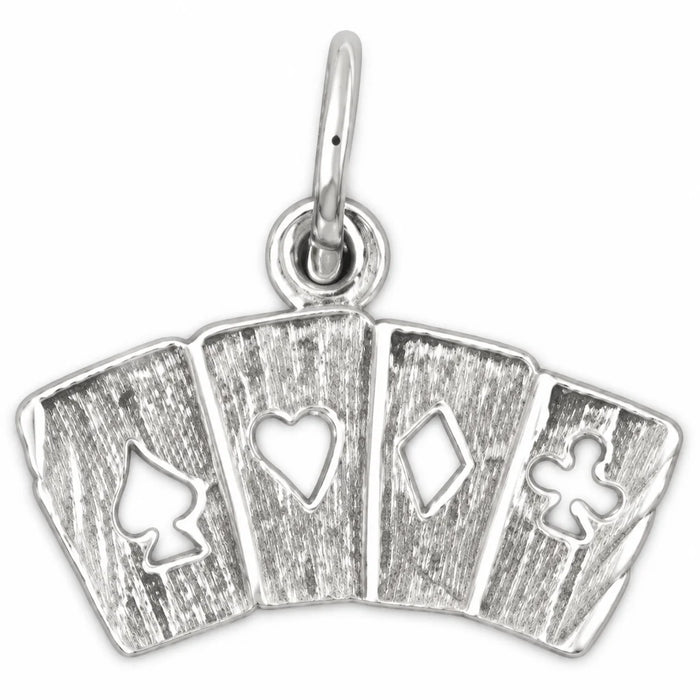Aces Charm Pendant 14k Gold (0.7 Grams) White Gold 14k